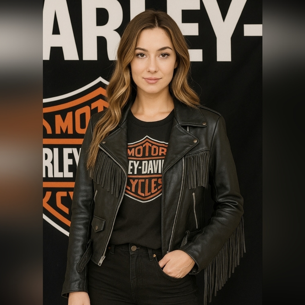 Vintage Harley-Davidson Leather Motorcycle Jacket Women's 38 W / US 6-8 Medium
